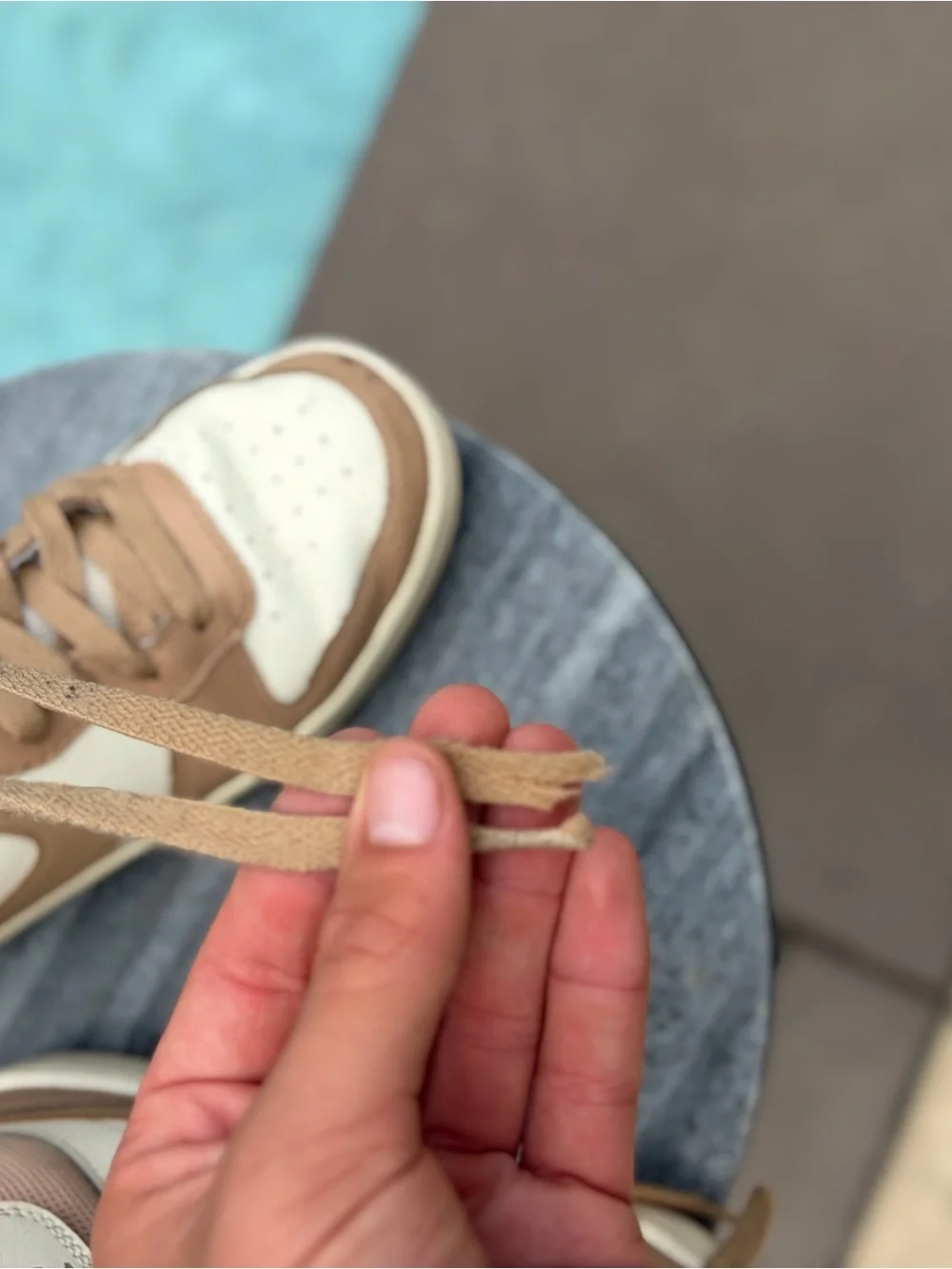Nike Kids High-Top Sneakers - Tan & Cream